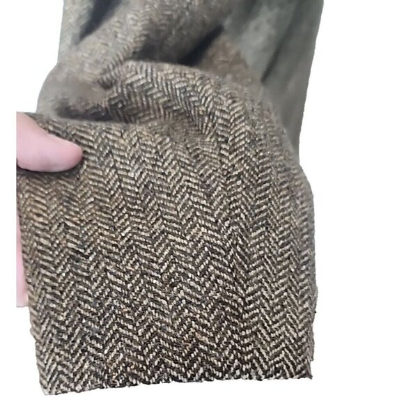 Talbots Wool & Silk Jacket Coat Brown Tweed Full Zip Herringbone Lined Women's 8 - Picture 7 of 12